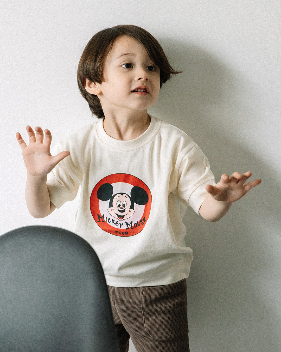 【NEW ARRIVAL】[t.] Disney リブ付きレトロミッキー半袖Tシャツ