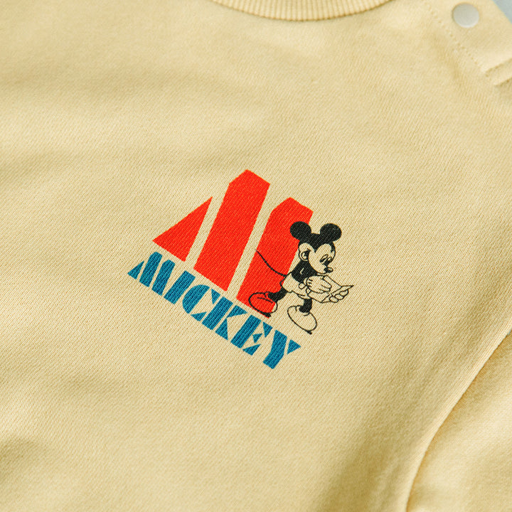 [t.] Disney 前後 プリント 裏毛 ロンパース