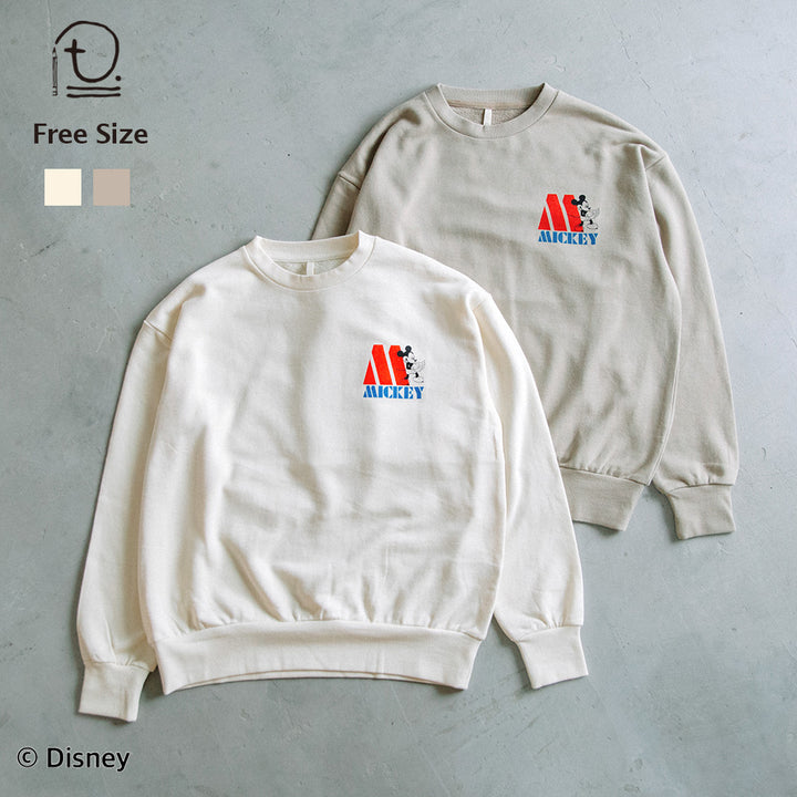 [t.] Disney パパママ 胸プリント トレーナー