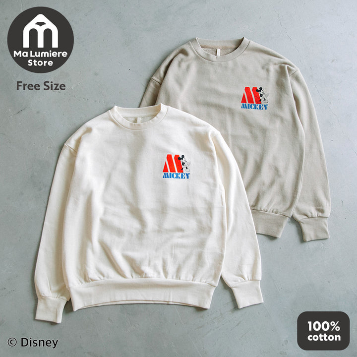 [t.] Disney パパママ 胸プリント トレーナー