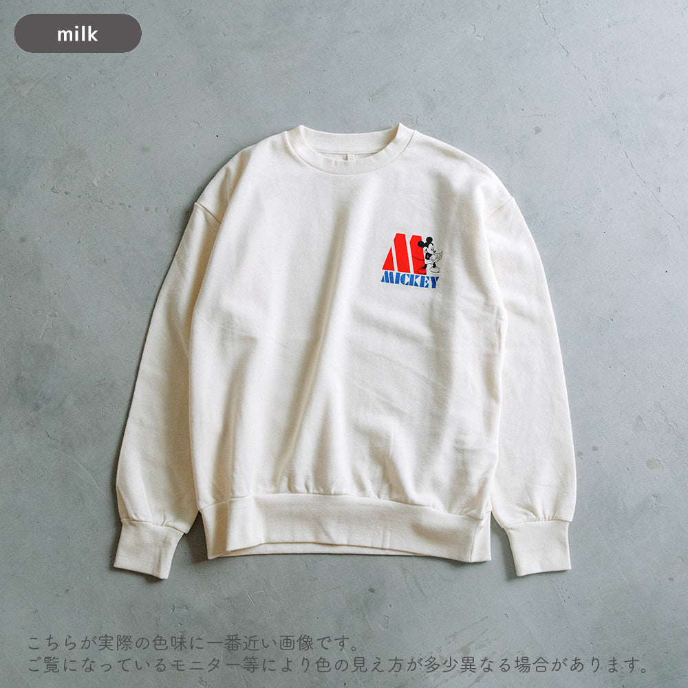 [t.] Disney パパママ 胸プリント トレーナー