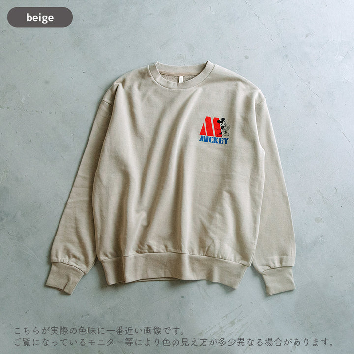 [t.] Disney パパママ 胸プリント トレーナー