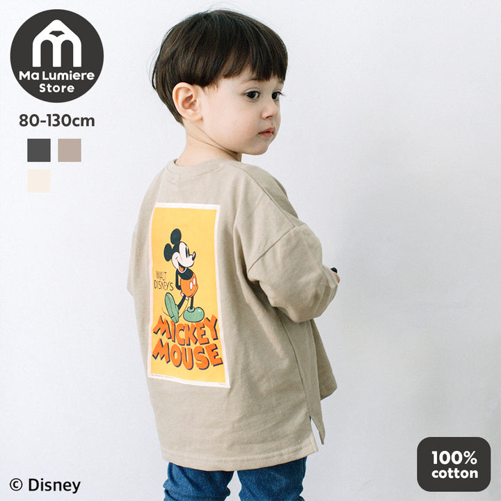 [t.] Disney 前後 プリント 長袖 Tシャツ
