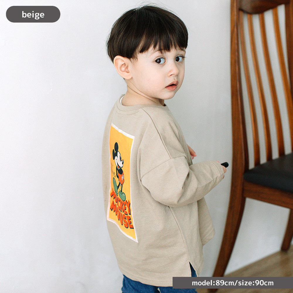 [t.] Disney 前後 プリント 長袖 Tシャツ