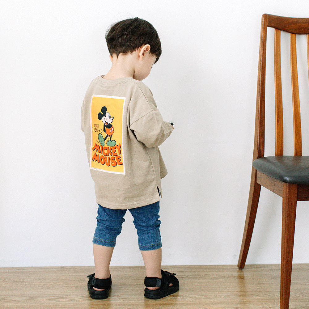 [t.] Disney 前後 プリント 長袖 Tシャツ