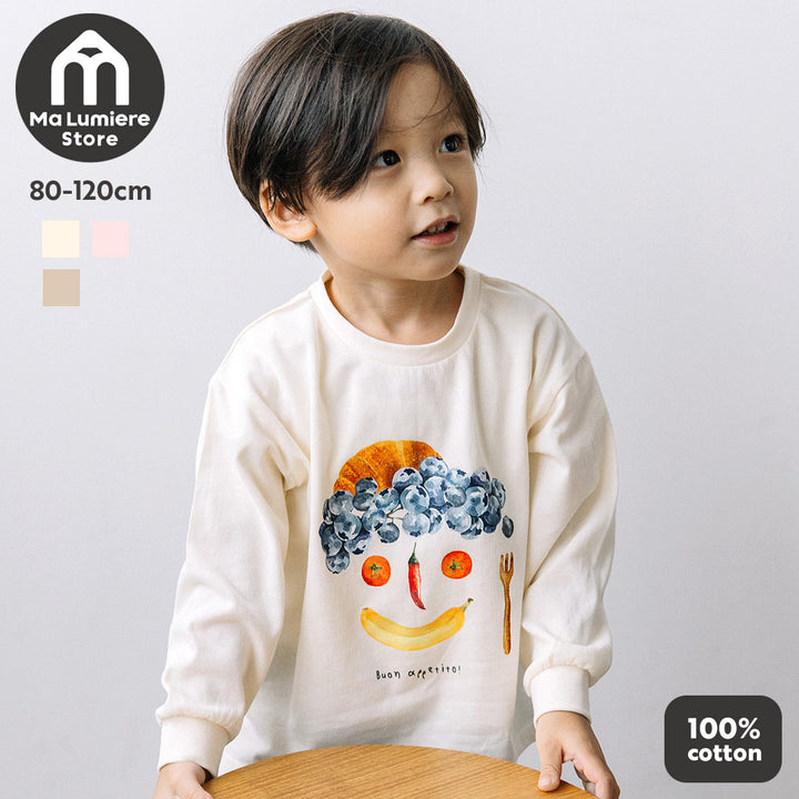 【新作】[t.] たべものフェイス長袖Tシャツ