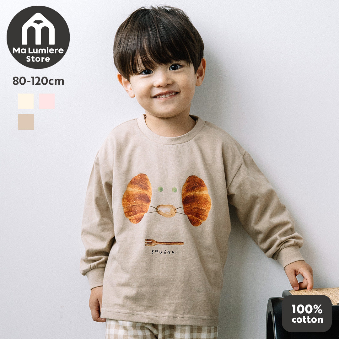 【新作】[t.] たべものフェイス長袖Tシャツ