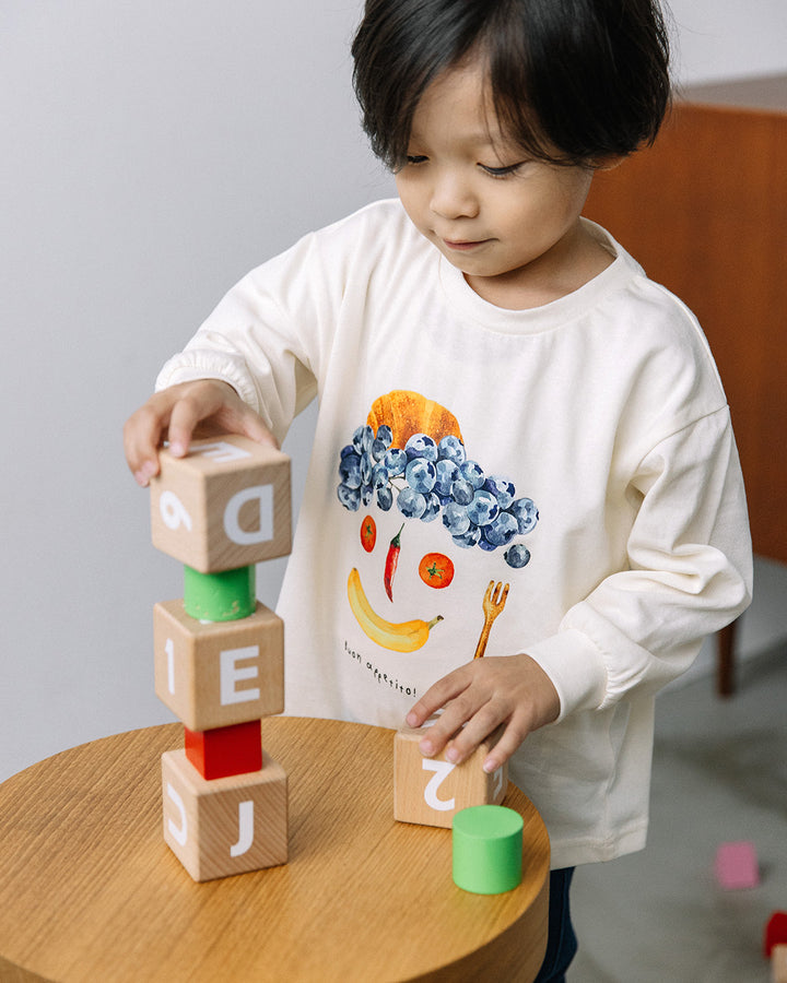【新作】[t.] たべものフェイス長袖Tシャツ