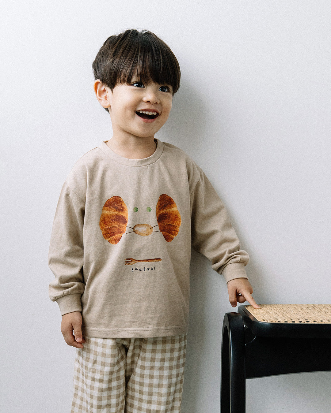 【新作】[t.] たべものフェイス長袖Tシャツ