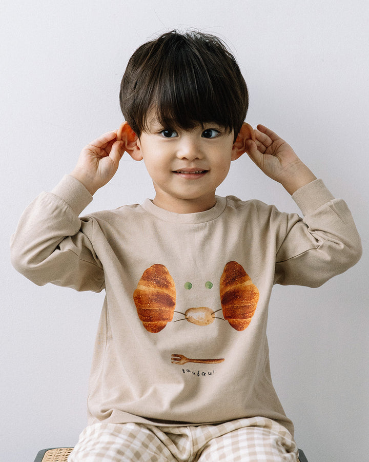 【新作】[t.] たべものフェイス長袖Tシャツ