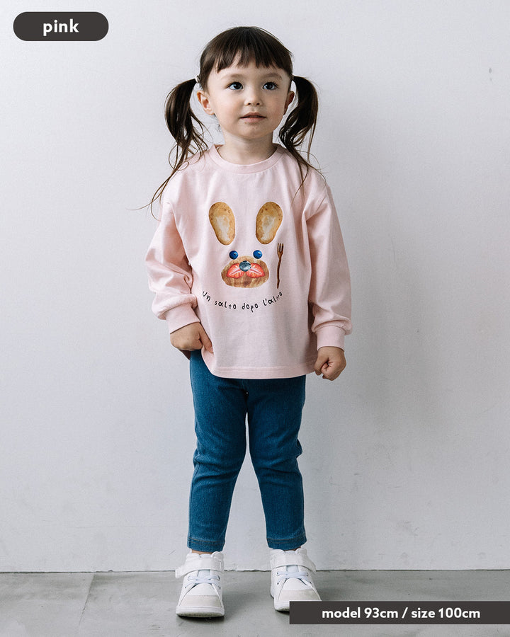 【新作】[t.] たべものフェイス長袖Tシャツ