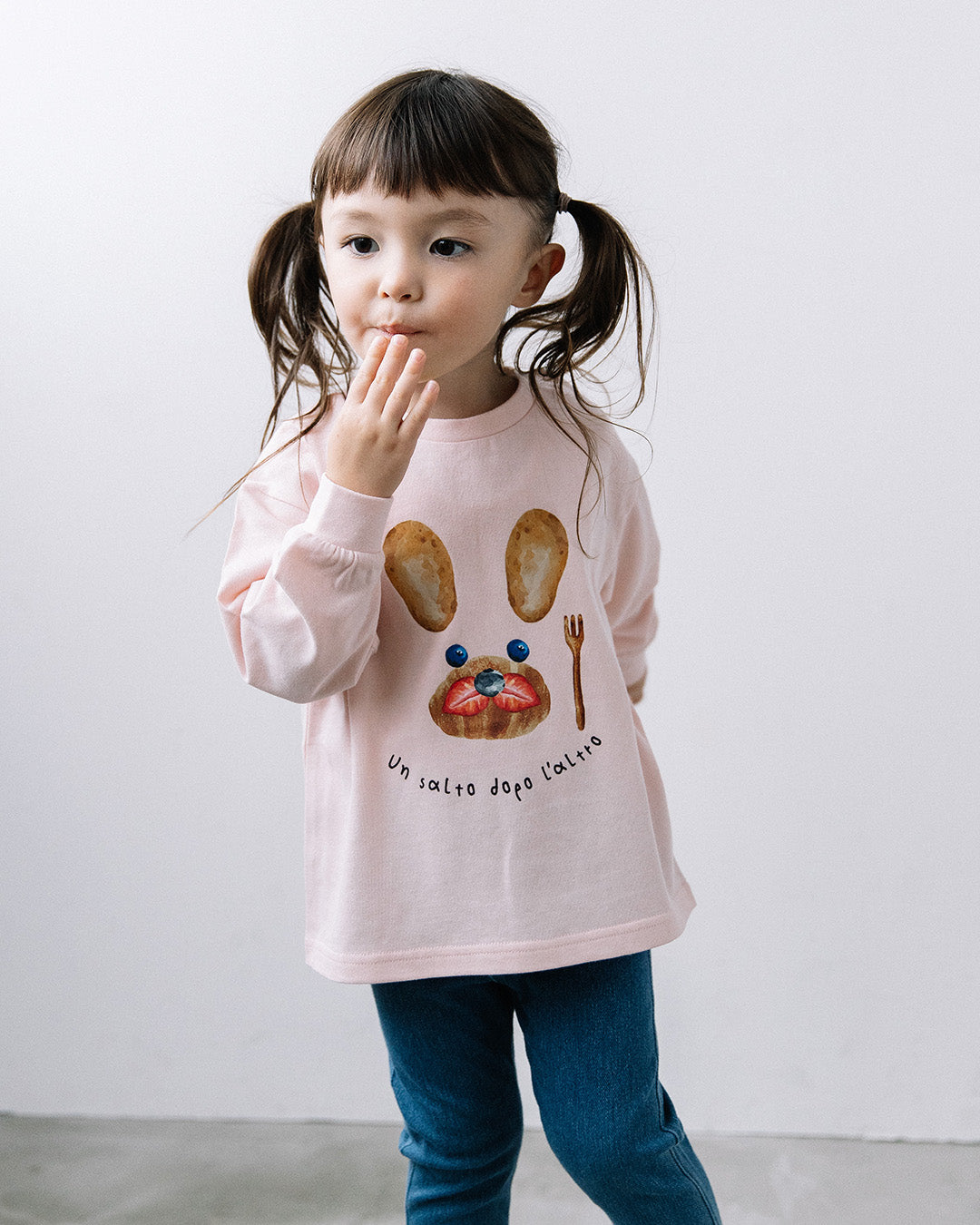 【新作】[t.] たべものフェイス長袖Tシャツ