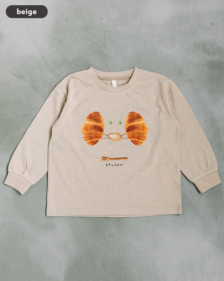 【新作】[t.] たべものフェイス長袖Tシャツ