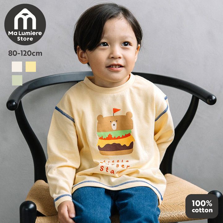 【予約 5%OFF】【新作】[t.] たべものどうぶつ長袖刺繍Tシャツ
