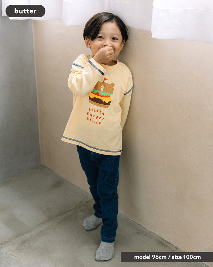【予約 5%OFF】【新作】[t.] たべものどうぶつ長袖刺繍Tシャツ