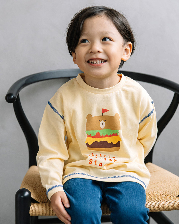 【予約 5%OFF】【新作】[t.] たべものどうぶつ長袖刺繍Tシャツ
