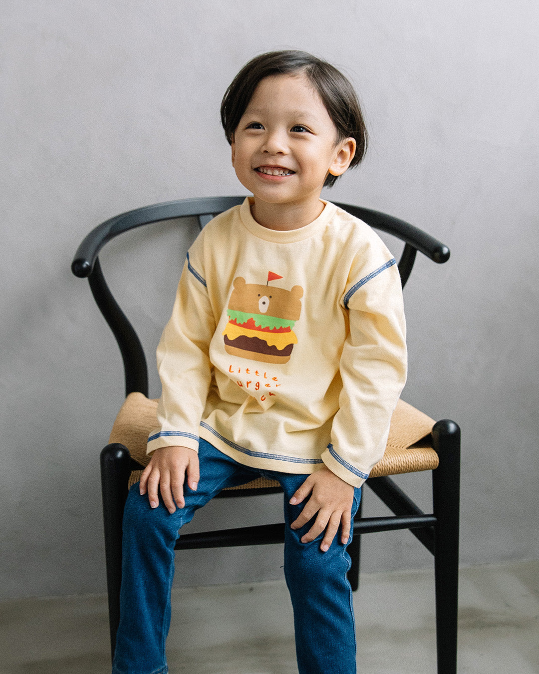 【予約 5%OFF】【新作】[t.] たべものどうぶつ長袖刺繍Tシャツ
