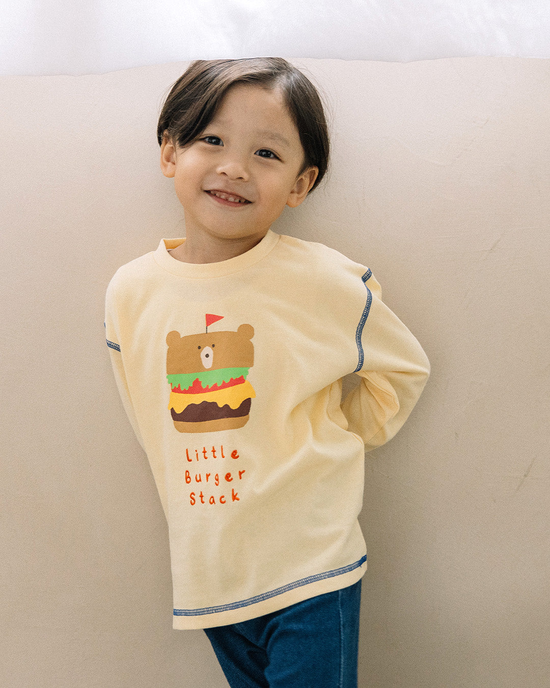 【予約 5%OFF】【新作】[t.] たべものどうぶつ長袖刺繍Tシャツ