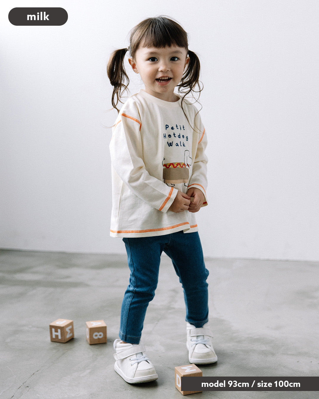 【予約 5%OFF】【新作】[t.] たべものどうぶつ長袖刺繍Tシャツ