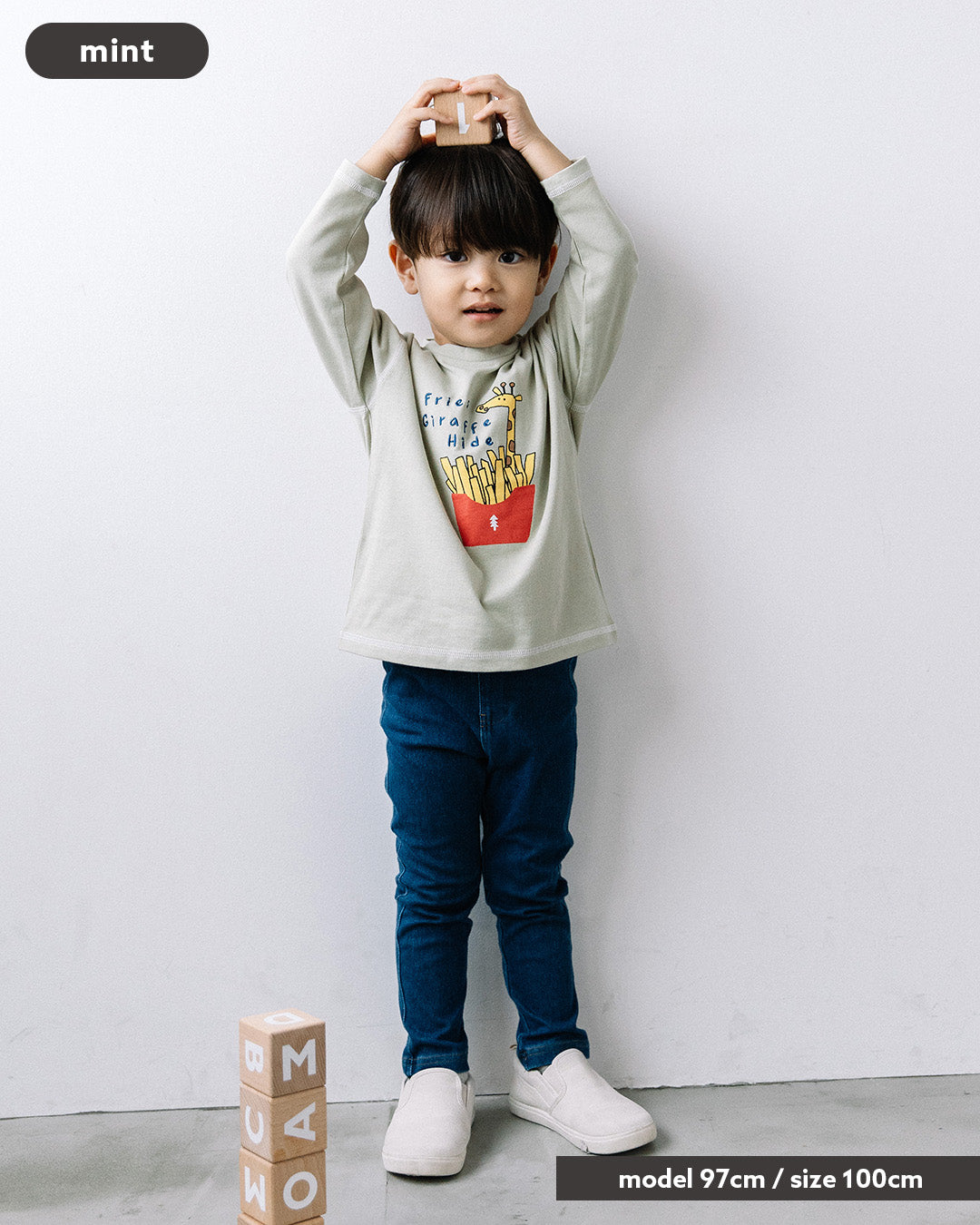【予約 5%OFF】【新作】[t.] たべものどうぶつ長袖刺繍Tシャツ