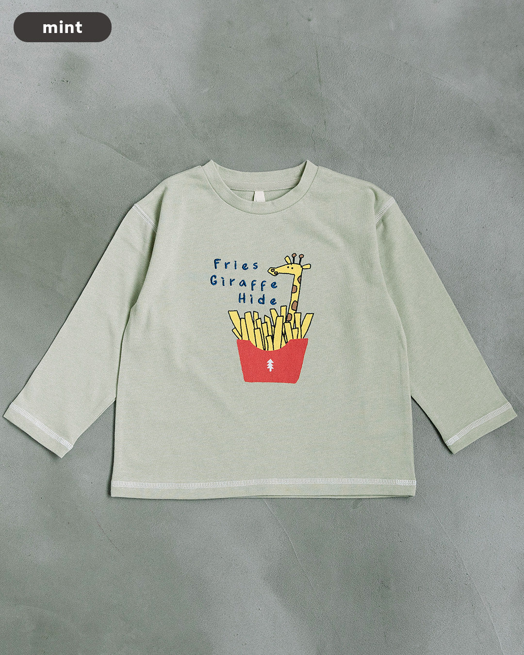 【予約 5%OFF】【新作】[t.] たべものどうぶつ長袖刺繍Tシャツ