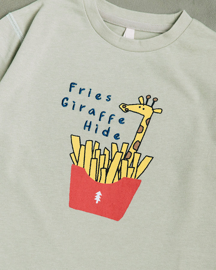 【予約 5%OFF】【新作】[t.] たべものどうぶつ長袖刺繍Tシャツ