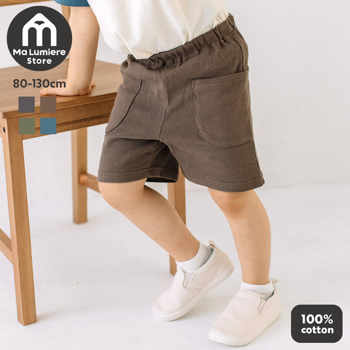 【促銷】[t.] 華夫格工裝短褲