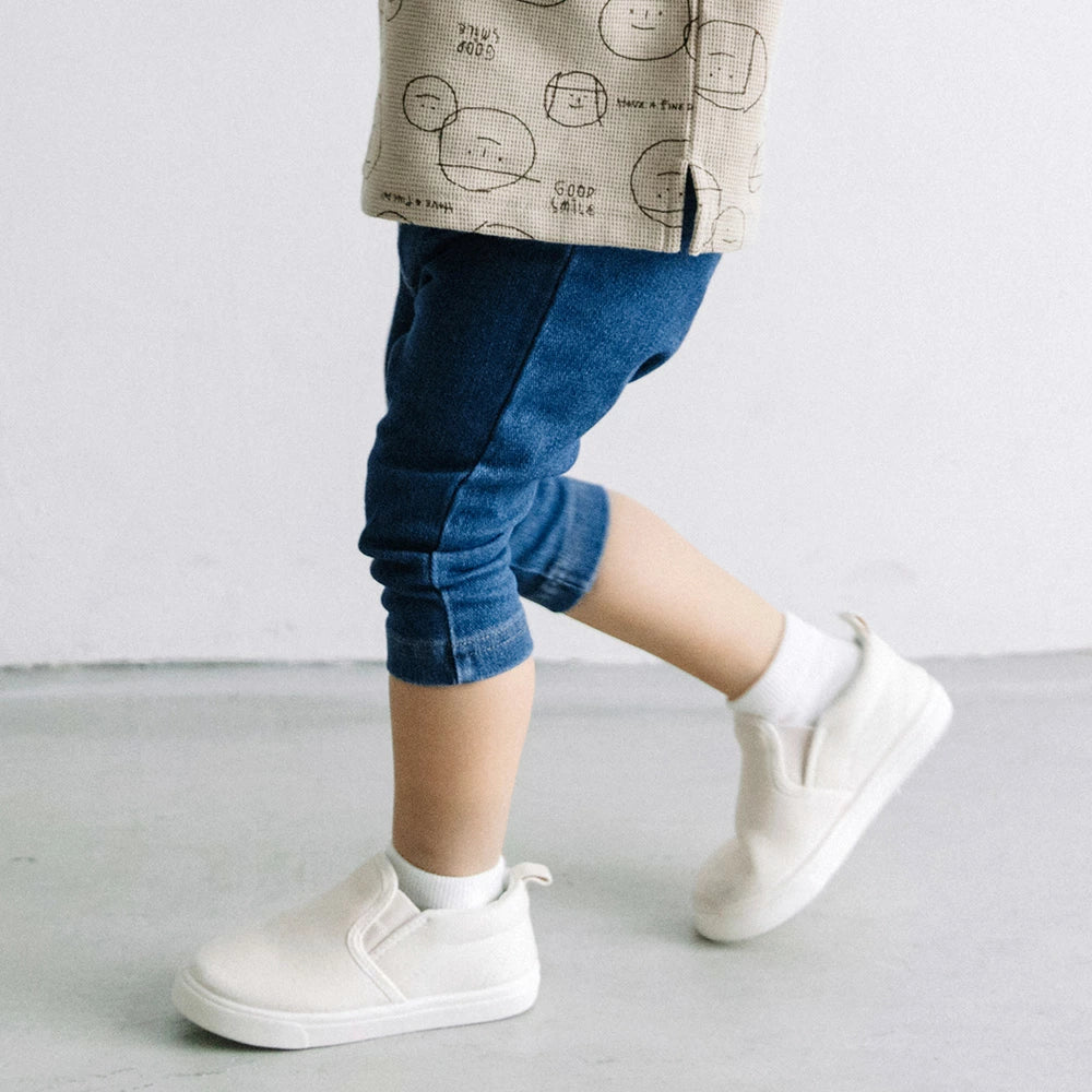 【再入荷】[t.] のびのびカットソー素材！ 7分丈 デニムニット レギンス パンツ