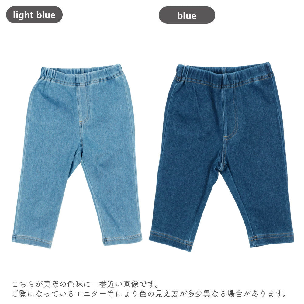 【再入荷】[t.] のびのびカットソー素材！ 7分丈 デニムニット レギンス パンツ