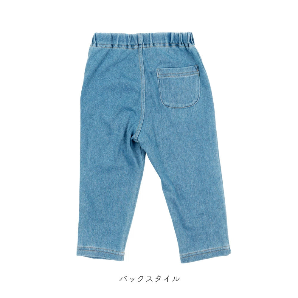 【再入荷】[t.] のびのびカットソー素材！ 7分丈 デニムニット レギンス パンツ