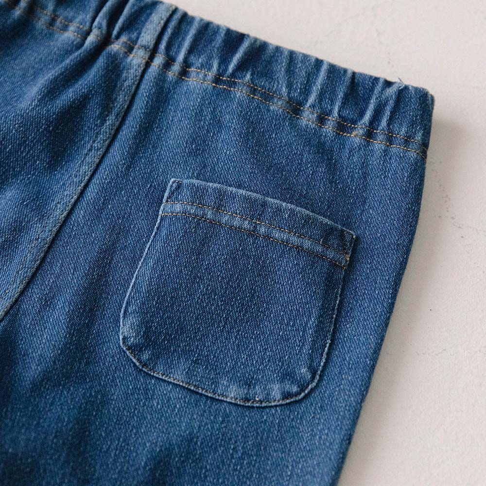 【再入荷】[t.] のびのびカットソー素材！ 7分丈 デニムニット レギンス パンツ