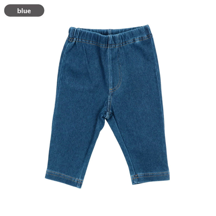 【再入荷】[t.] のびのびカットソー素材！ 7分丈 デニムニット レギンス パンツ