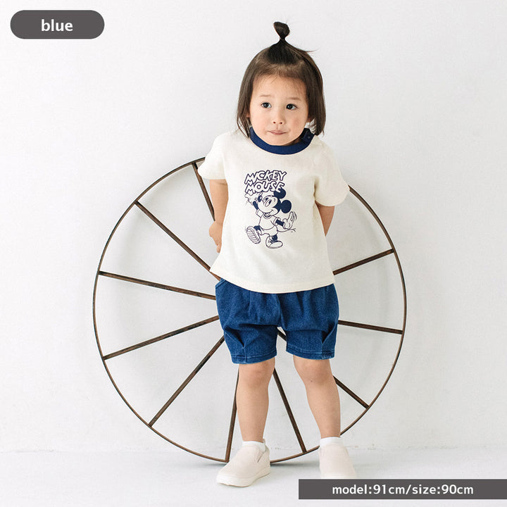 【再入荷】[t.] のびのびカットソー素材！ デニムニット ショートパンツ