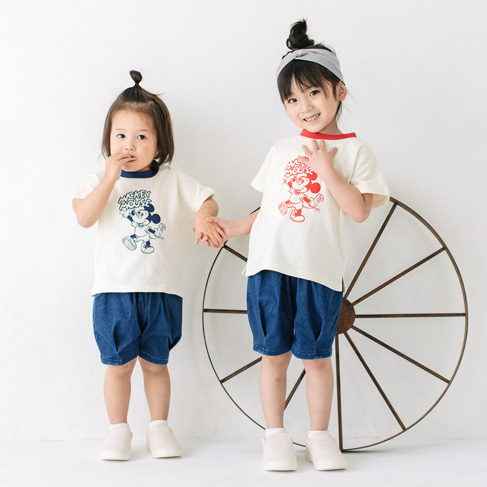 【再入荷】[t.] のびのびカットソー素材！ デニムニット ショートパンツ