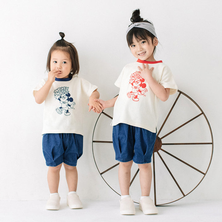 【再入荷】[t.] のびのびカットソー素材！ デニムニット ショートパンツ