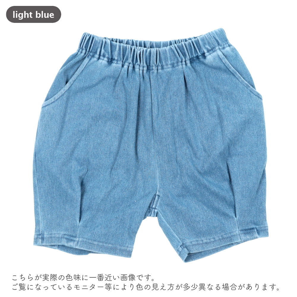 【再入荷】[t.] のびのびカットソー素材！ デニムニット ショートパンツ
