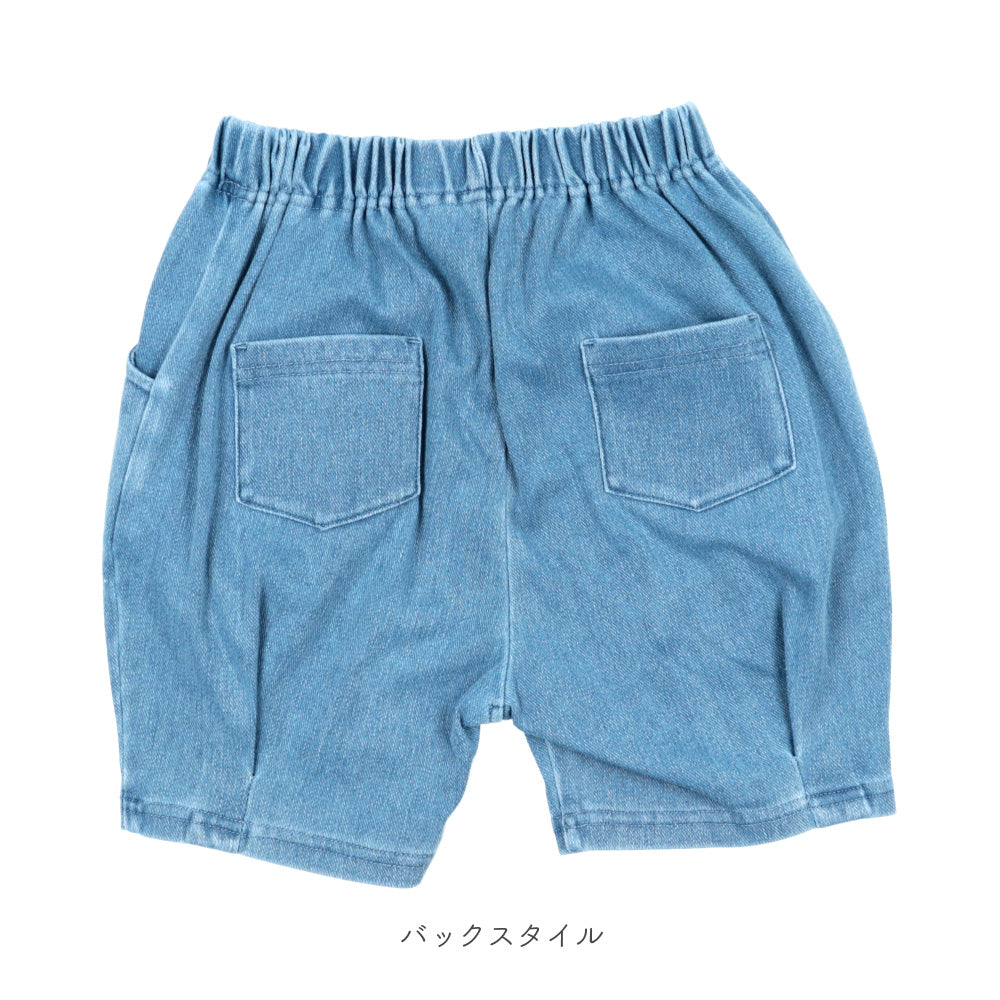 【再入荷】[t.] のびのびカットソー素材！ デニムニット ショートパンツ