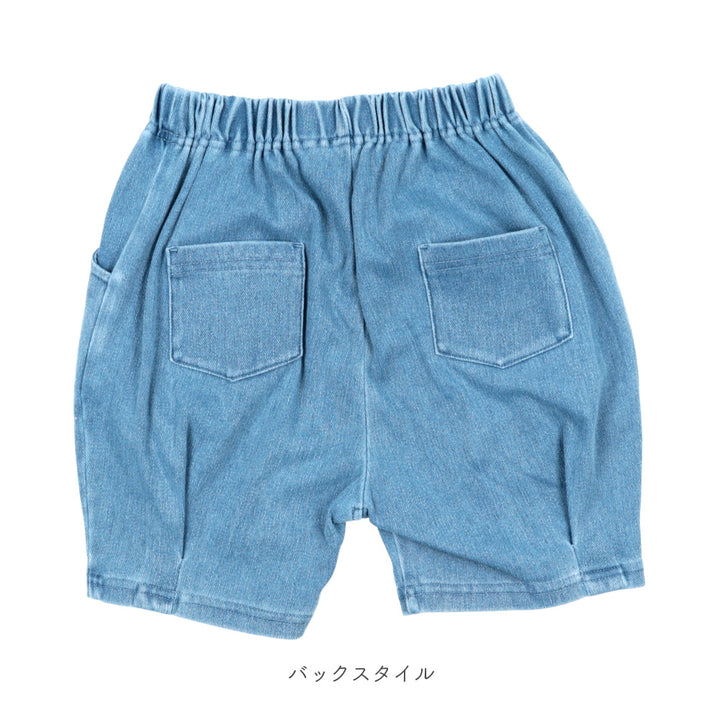 【再入荷】[t.] のびのびカットソー素材！ デニムニット ショートパンツ
