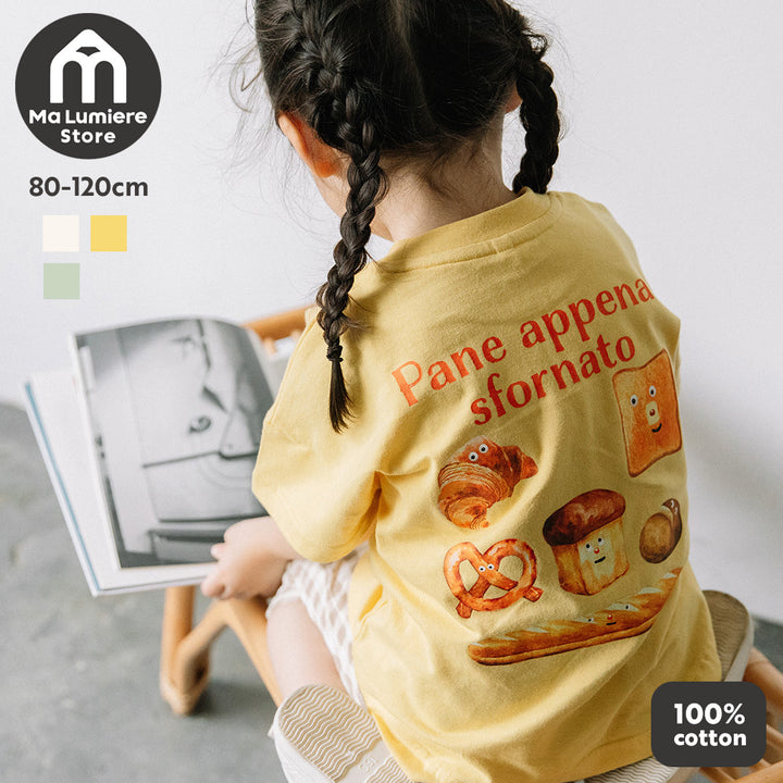 【SALE】[t.] たべもの前後プリント半袖Tシャツ