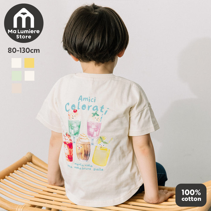 【再入荷・新色追加・公式オンライン限定】[t.] たべもの前後プリント半袖Tシャツ