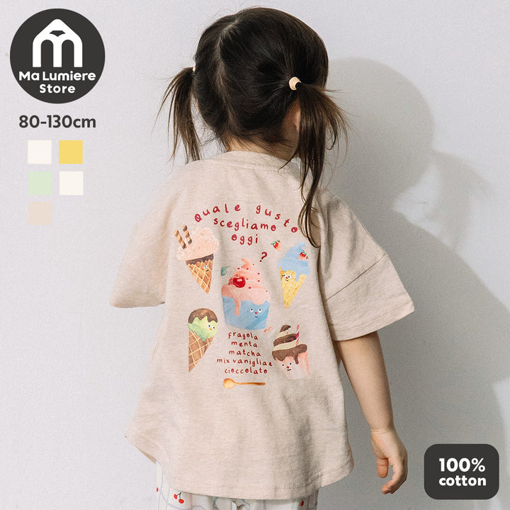 【再入荷・新色追加・公式オンライン限定】[t.] たべもの前後プリント半袖Tシャツ