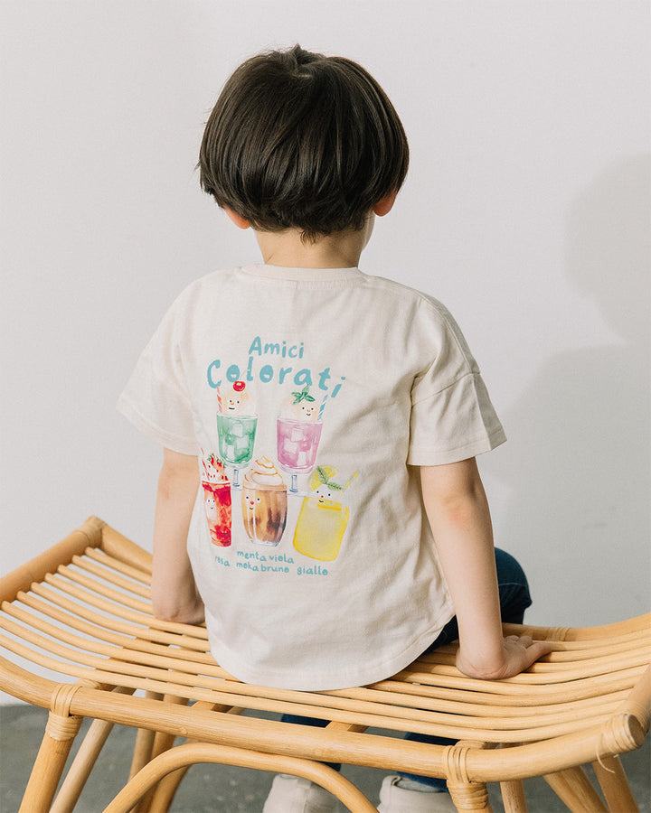 【再入荷・新色追加・公式オンライン先行】[t.] たべもの前後プリント半袖Tシャツ