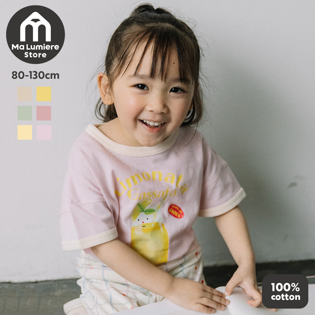【新色追加】[t.] たべものプリントリンガー半袖Tシャツ