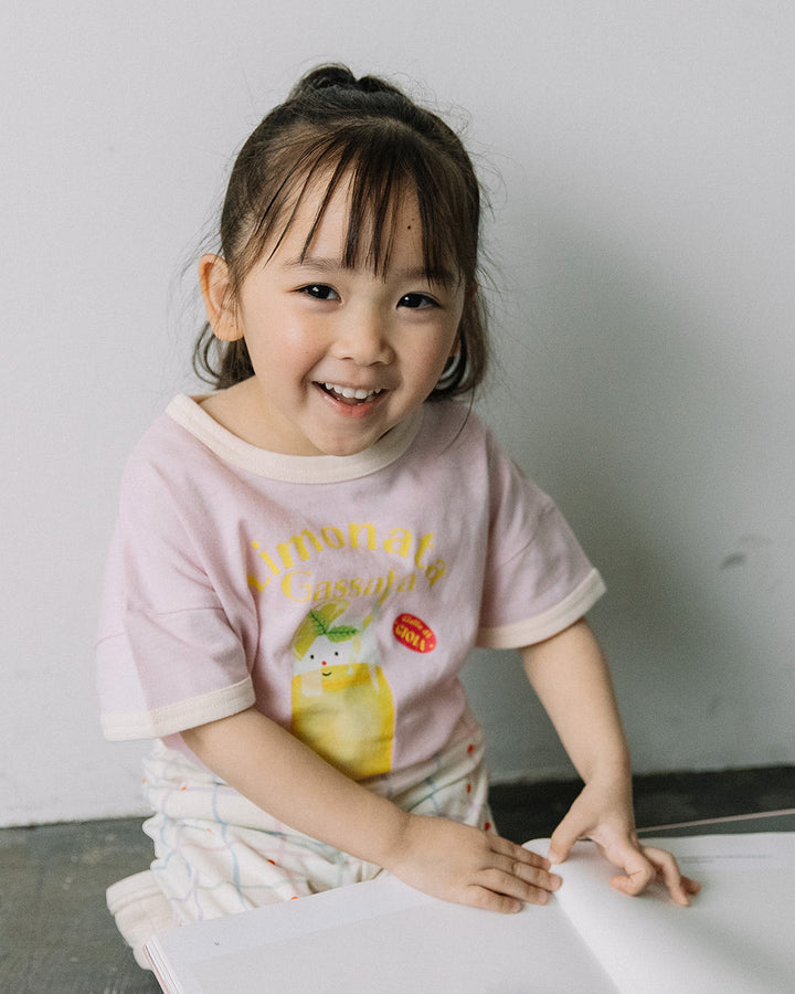 【新色追加・公式オンライン先行】[t.] たべものプリントリンガー半袖Tシャツ