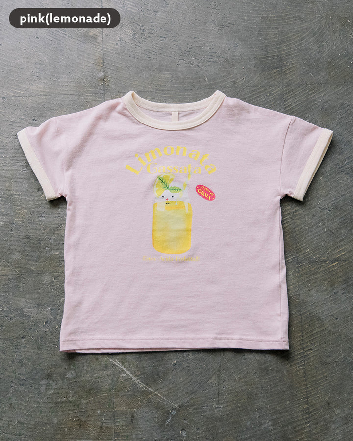 【新色追加・公式オンライン先行】[t.] たべものプリントリンガー半袖Tシャツ