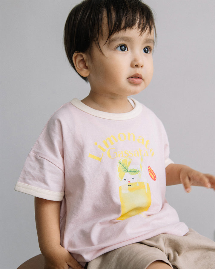【新色追加】[t.] たべものプリントリンガー半袖Tシャツ
