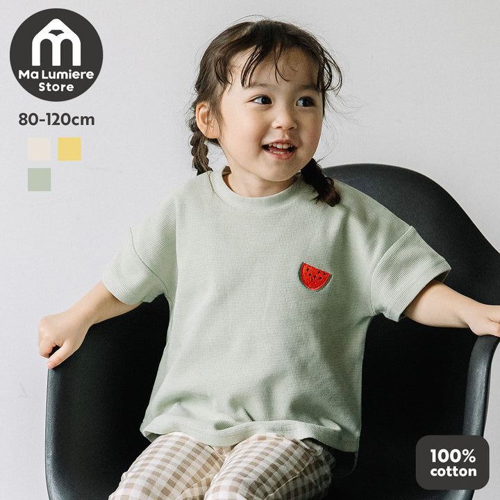 【SALE】[t.] ワッフル刺繍半袖Tシャツ