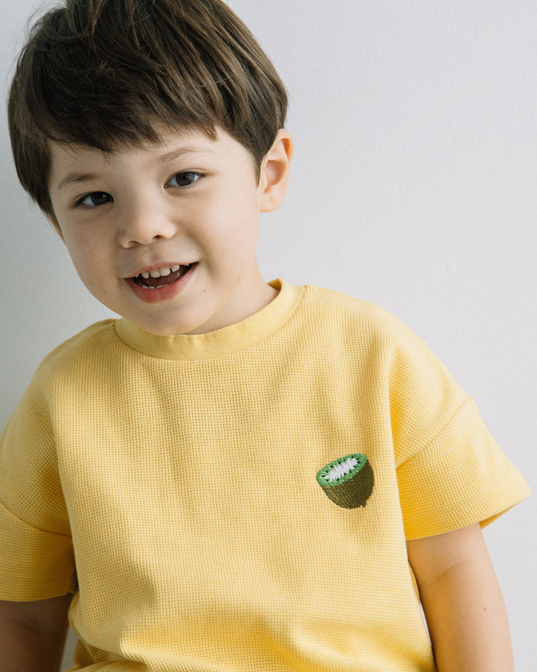 【SALE】[t.] ワッフル刺繍半袖Tシャツ