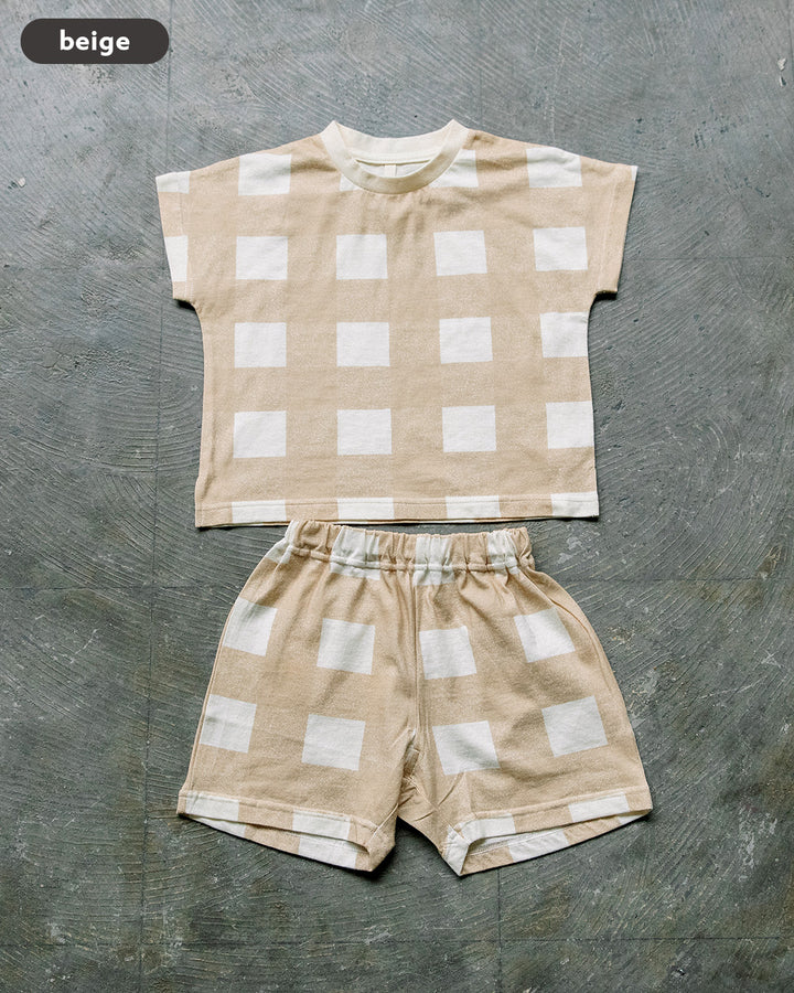 【NEW ARRIVAL】 [t.] 薄手生地 チェック柄セットアップ ルームウェア