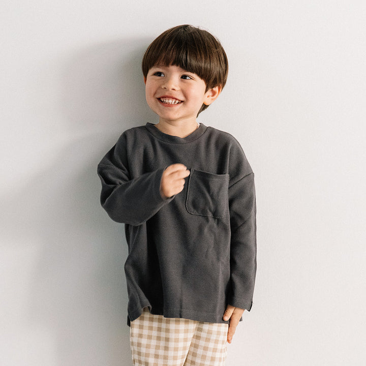 [t.] BIGシルエット ワッフル 長袖 Tシャツ